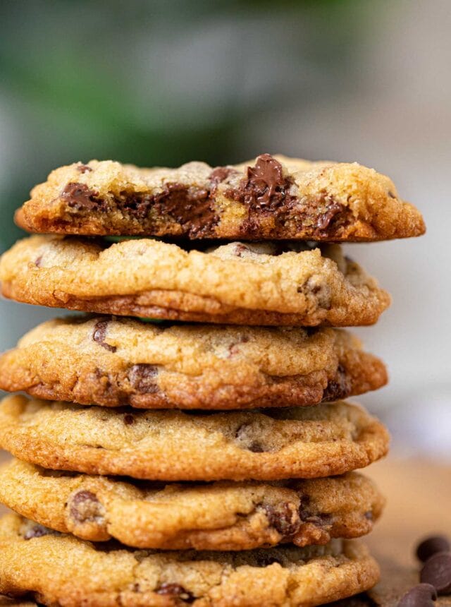 Chocolate Chip Cookies in stack